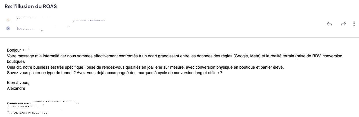 réponse cold emailing