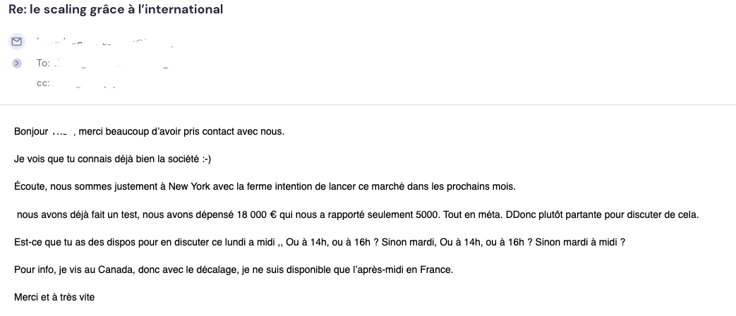 réponse cold emailing