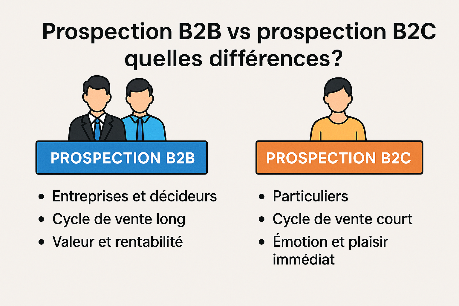 cover prospection b2b vs b2c